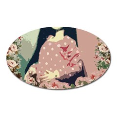 Rose Floral Doll Oval Magnet by snowwhitegirl