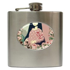 Rose Floral Doll Hip Flask (6 Oz) by snowwhitegirl