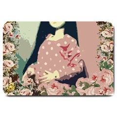 Rose Floral Doll Large Doormat  by snowwhitegirl