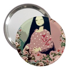 Rose Floral Doll 3  Handbag Mirrors by snowwhitegirl