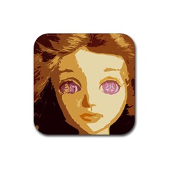 Butterfly Eyes Rubber Coaster (square)  by snowwhitegirl