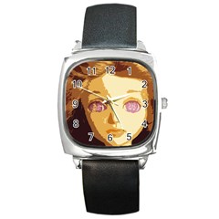 Butterfly Eyes Square Metal Watch