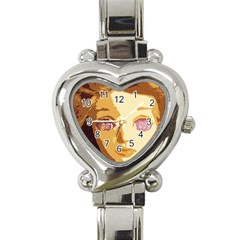 Butterfly Eyes Heart Italian Charm Watch