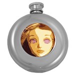 Butterfly Eyes Round Hip Flask (5 oz) Front