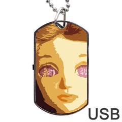 Butterfly Eyes Dog Tag USB Flash (One Side)