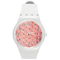 Pink Crochet Round Plastic Sport Watch (m) by snowwhitegirl