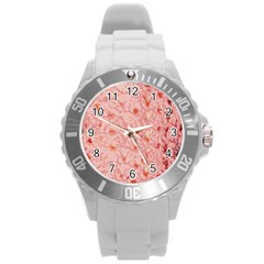 Pink Crochet Round Plastic Sport Watch (L)