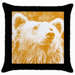 Bear Throw Pillow Case (black) by snowwhitegirl