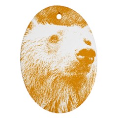 Bear Oval Ornament (two Sides)