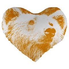 Bear Large 19  Premium Flano Heart Shape Cushions by snowwhitegirl