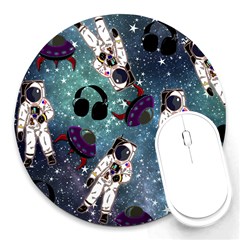 Astronaut Space Galaxy Round Mousepads by snowwhitegirl