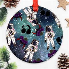 Astronaut Space Galaxy Ornament (round) by snowwhitegirl