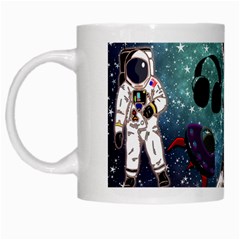 Astronaut Space Galaxy White Mugs by snowwhitegirl