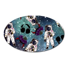 Astronaut Space Galaxy Oval Magnet by snowwhitegirl