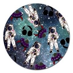 Astronaut Space Galaxy Magnet 5  (round) by snowwhitegirl