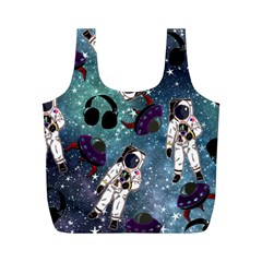 Astronaut Space Galaxy Full Print Recycle Bag (m) by snowwhitegirl