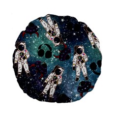 Astronaut Space Galaxy Standard 15  Premium Flano Round Cushions by snowwhitegirl