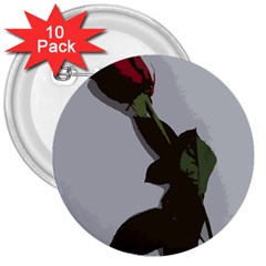 Red Rose 3  Buttons (10 Pack)  by snowwhitegirl