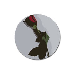 Red Rose Magnet 3  (round) by snowwhitegirl