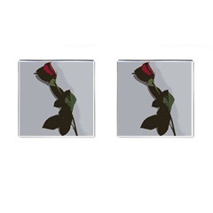 Red Rose Cufflinks (square) by snowwhitegirl