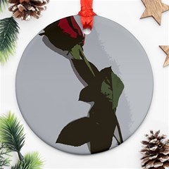 Red Rose Round Ornament (two Sides) by snowwhitegirl