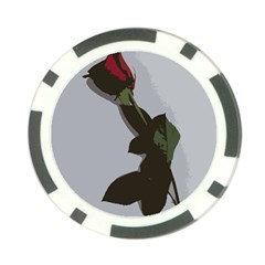 Red Rose Poker Chip Card Guard