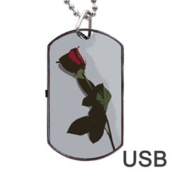 Red Rose Dog Tag Usb Flash (one Side) by snowwhitegirl