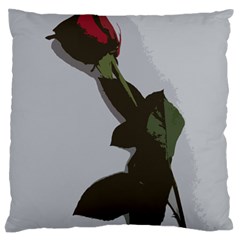 Red Rose Large Cushion Case (one Side) by snowwhitegirl