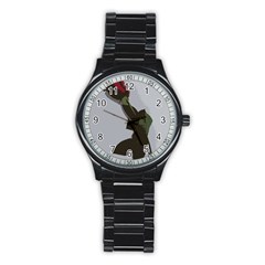 Red Rose Stainless Steel Round Watch by snowwhitegirl