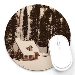 Cottage Round Mousepads by snowwhitegirl