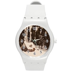 Cottage Round Plastic Sport Watch (m) by snowwhitegirl