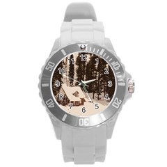 Cottage Round Plastic Sport Watch (l) by snowwhitegirl