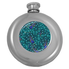 Peacocks Round Hip Flask (5 Oz) by snowwhitegirl