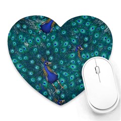 Peacocks Heart Mousepads by snowwhitegirl