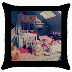 Caravan Throw Pillow Case (black) by snowwhitegirl