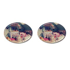 Caravan Cufflinks (oval) by snowwhitegirl