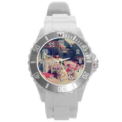 Caravan Round Plastic Sport Watch (L)