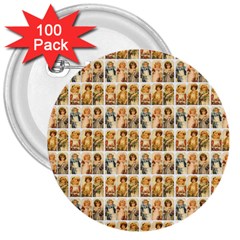 Victorian Girl Labels 3  Buttons (100 Pack)  by snowwhitegirl