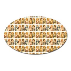 Victorian Girl Labels Oval Magnet by snowwhitegirl