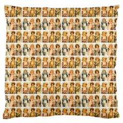 Victorian Girl Labels Large Flano Cushion Case (one Side) by snowwhitegirl