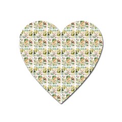 Victorian Flower Labels Heart Magnet by snowwhitegirl