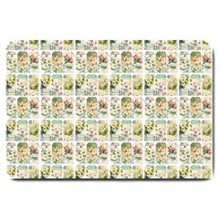 Victorian Flower Labels Large Doormat  by snowwhitegirl