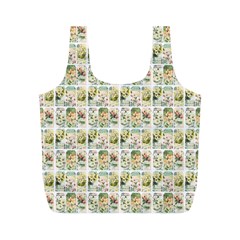 Victorian Flower Labels Full Print Recycle Bag (m) by snowwhitegirl