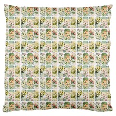 Victorian Flower Labels Large Flano Cushion Case (two Sides) by snowwhitegirl