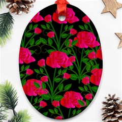 Roses At Night Ornament (oval) by snowwhitegirl