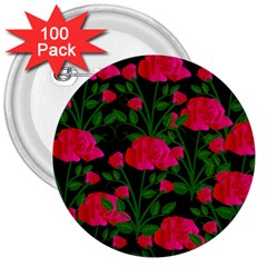 Roses At Night 3  Buttons (100 Pack)  by snowwhitegirl