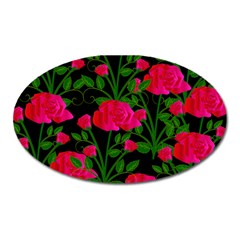 Roses At Night Oval Magnet by snowwhitegirl