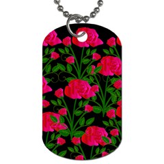 Roses At Night Dog Tag (one Side) by snowwhitegirl