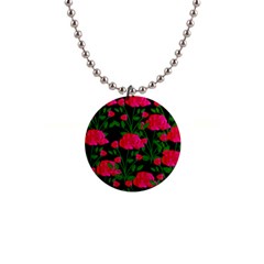 Roses At Night Button Necklaces by snowwhitegirl