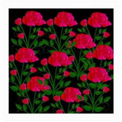 Roses At Night Medium Glasses Cloth (2-side) by snowwhitegirl